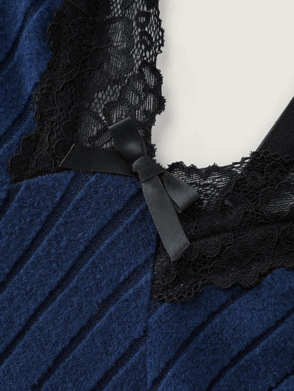 Night-In Lace Trim Crossover Strap Sleep Dress
