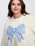 Bow Beautiful Applique Embroidery Lounge Top