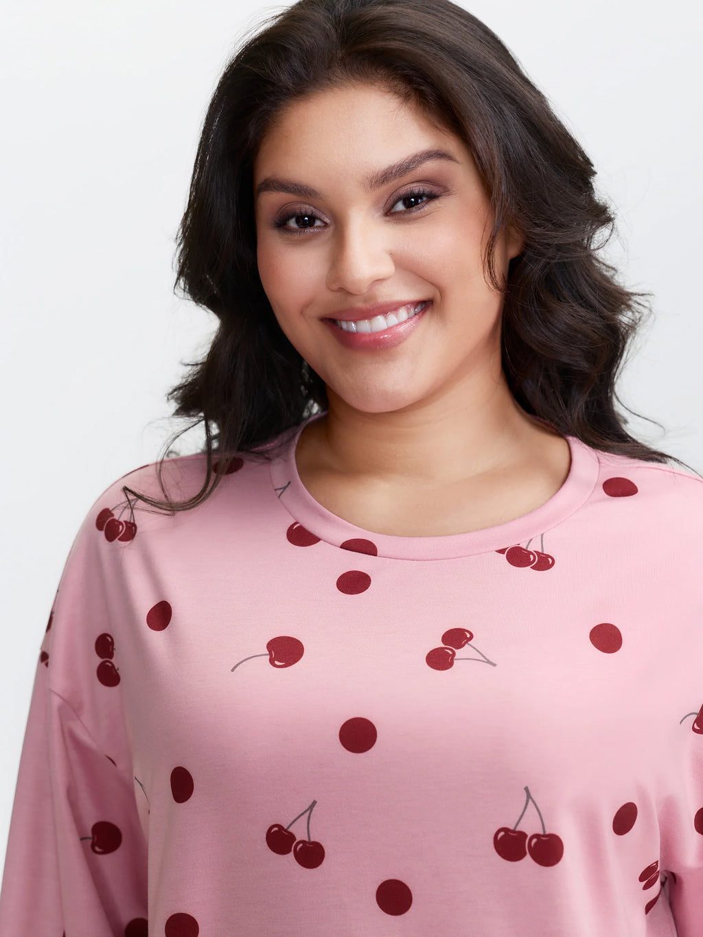 Playful Cherry Print Loungewear Set