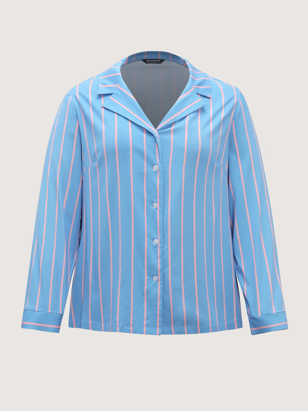 Stripe Print Pockets Sleepwear Set