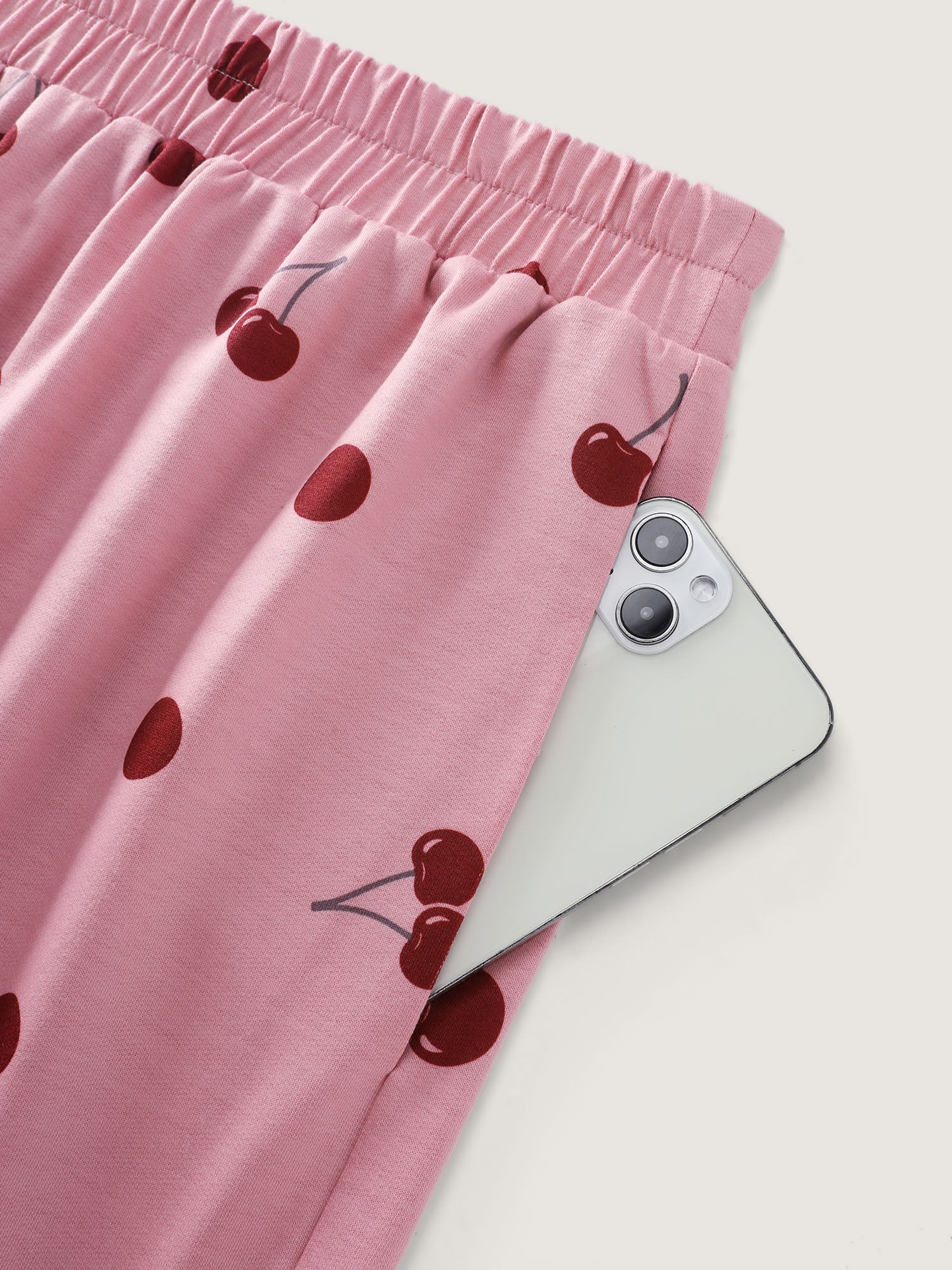 Playful Cherry Print Loungewear Set
