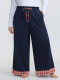 Gingham Edges Stretchy Drawstring Lounge Bottoms