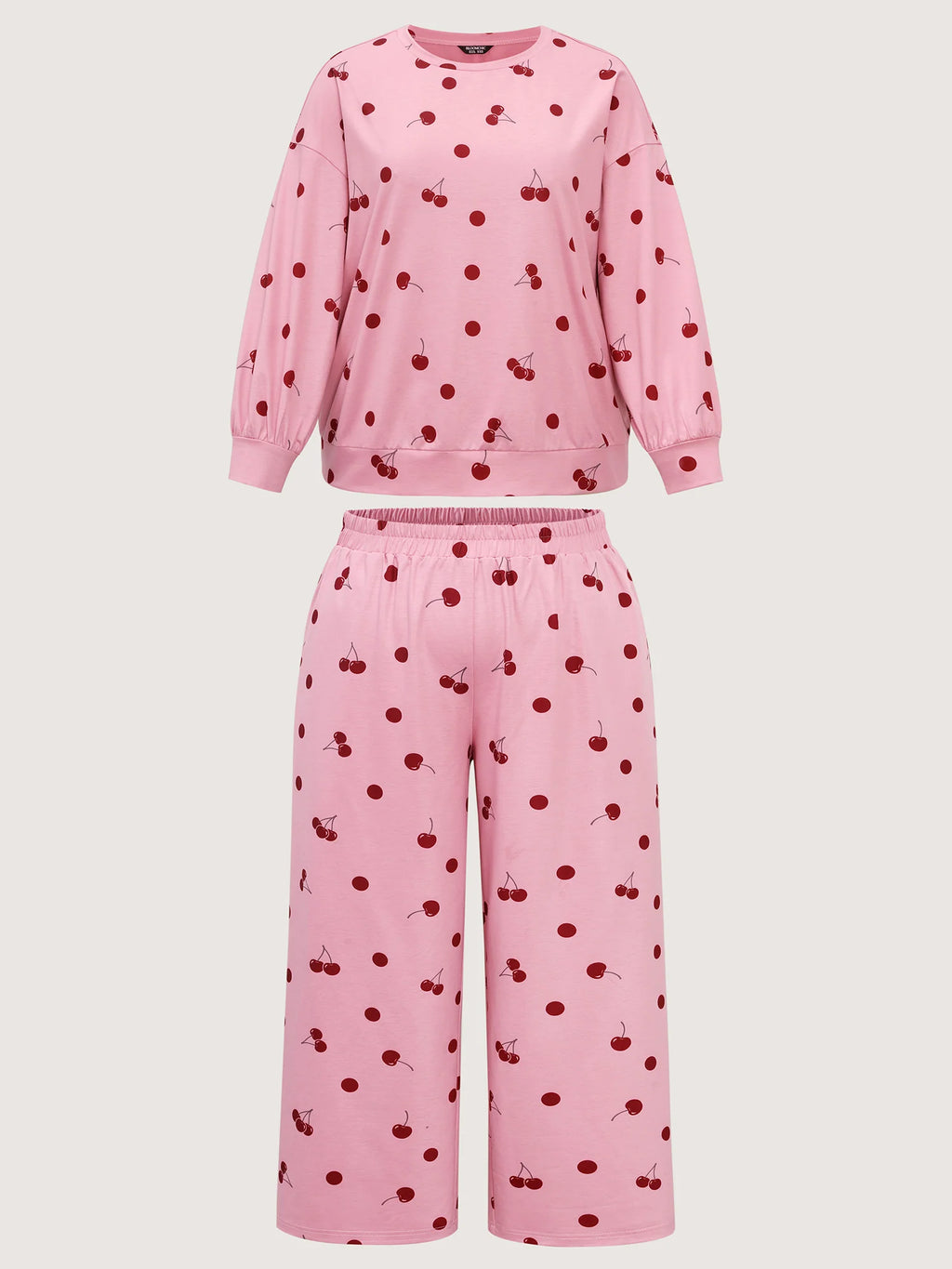 Playful Cherry Print Loungewear Set
