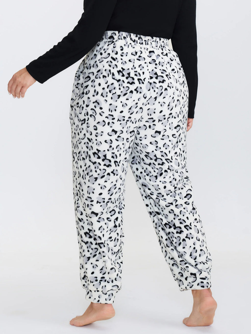 Leopard Print Stretchy Cuff Lounge Bottoms