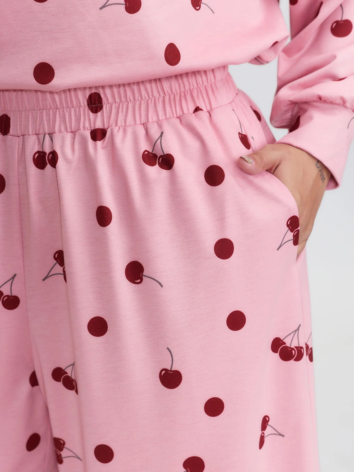 Playful Cherry Print Loungewear Set