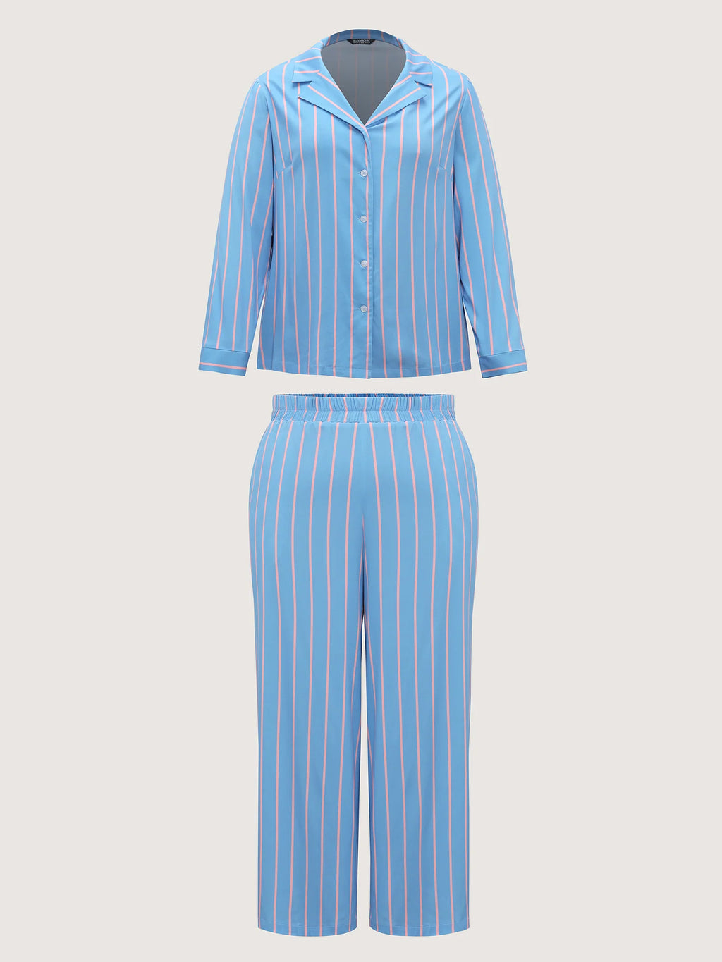 Stripe Print Pockets Sleepwear Set