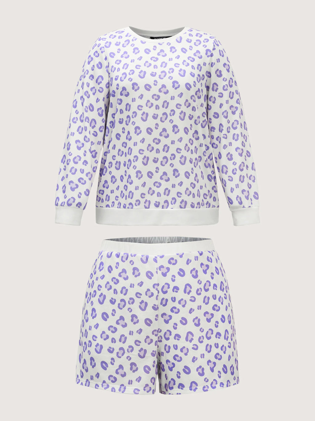 Cozy Leopard Print Contrast Loungewear Set