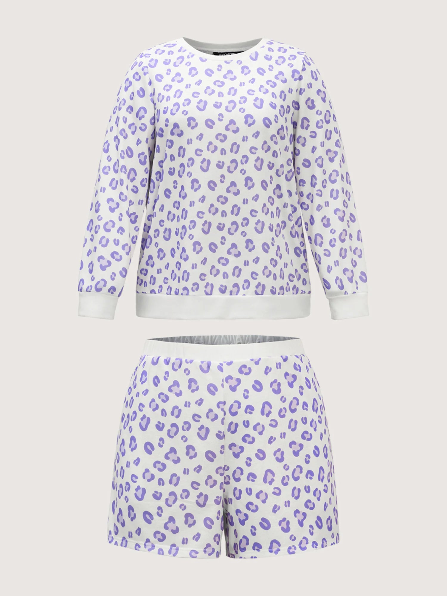 Cozy Leopard Print Contrast Loungewear Set