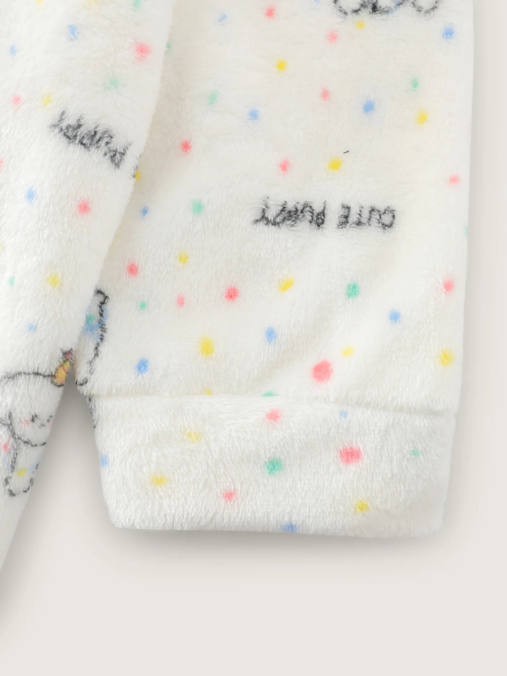 Cozy Puppy Print Zipper Front Lounge Jumpsuit