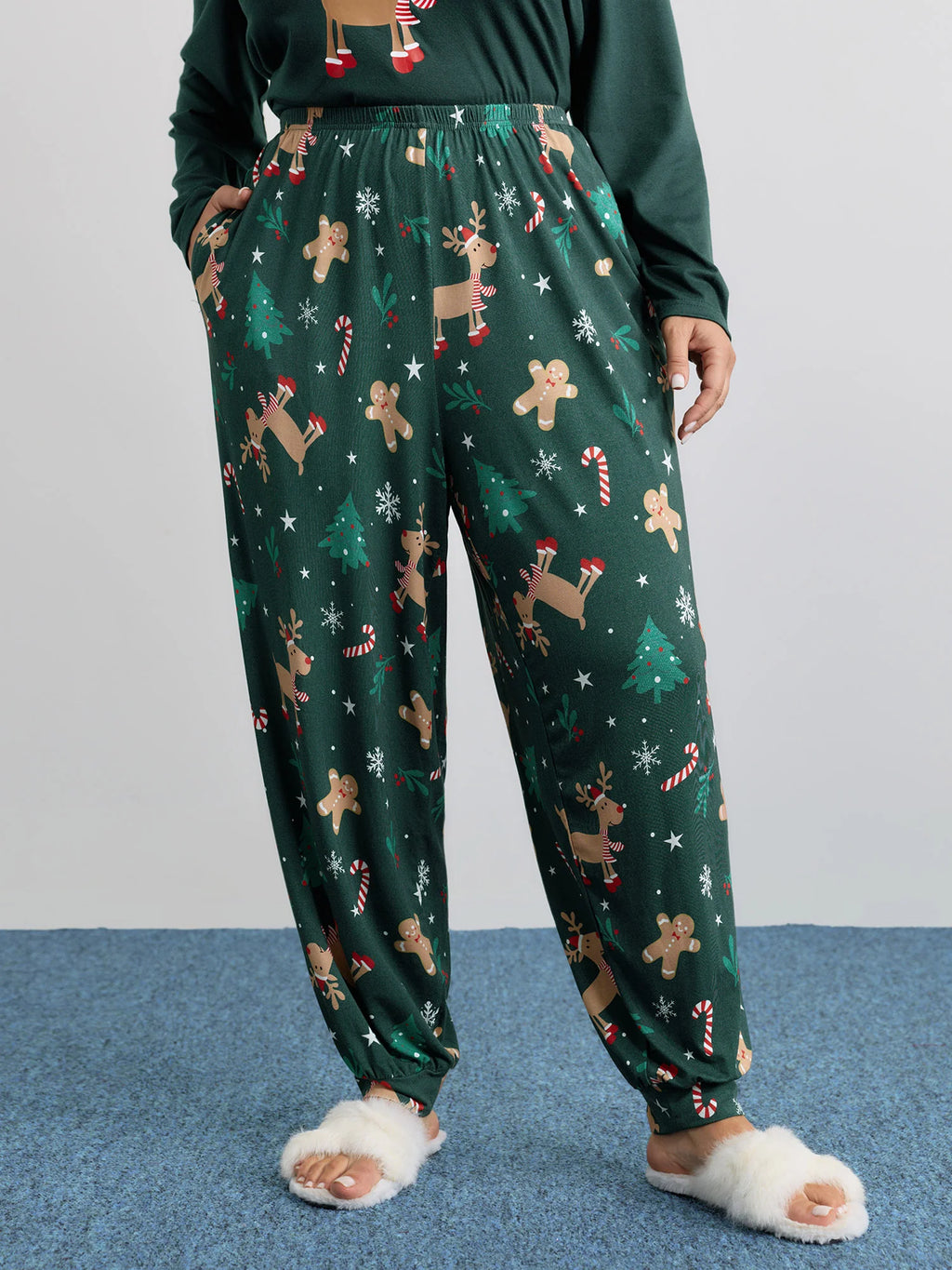 Holiday Cozy Print Pockets Loungewear Set