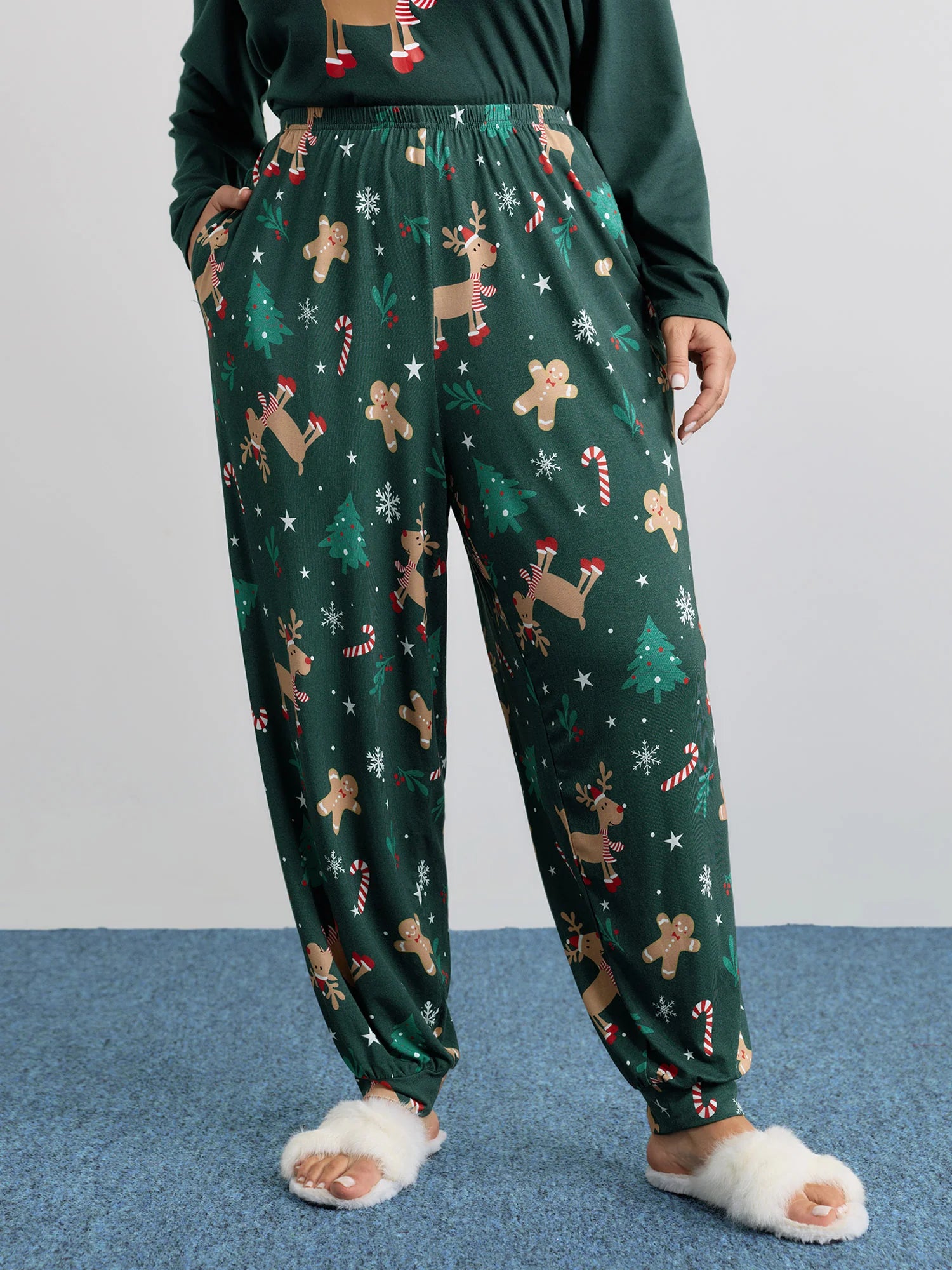 Holiday Cozy Print Pockets Loungewear Set