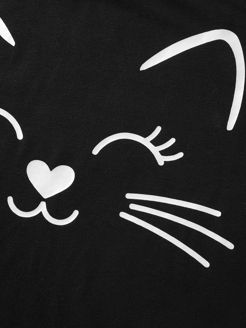 Cute Cat Polka Dots Print Sleepwear Set