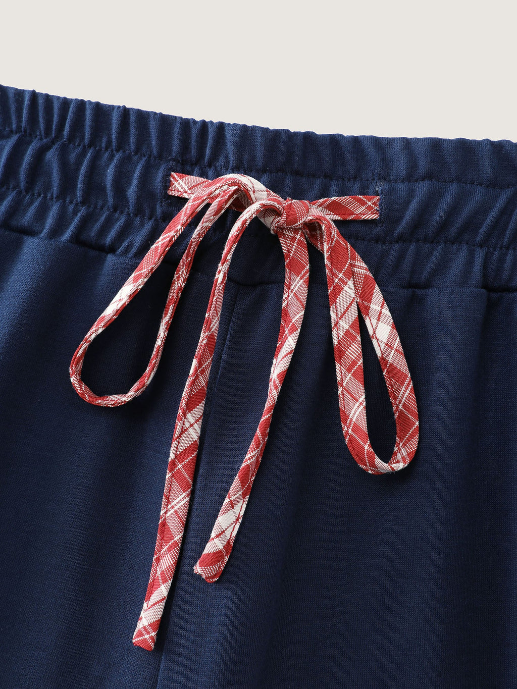 Gingham Edges Stretchy Drawstring Lounge Bottoms